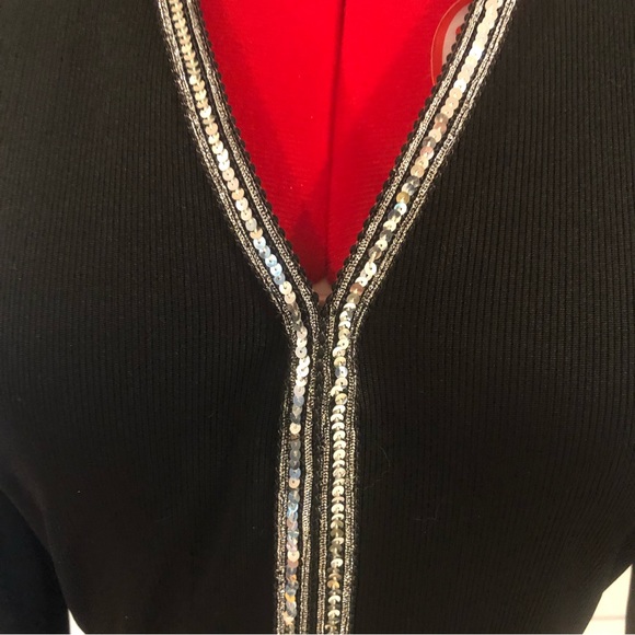 Vintage 1970s R&K Knits Black Long Sleeve Kaftan Maxi Dress - Picture 3 of 10